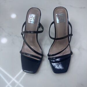 DV by Dolce Vita Women's Glossy Black Strappy Heels